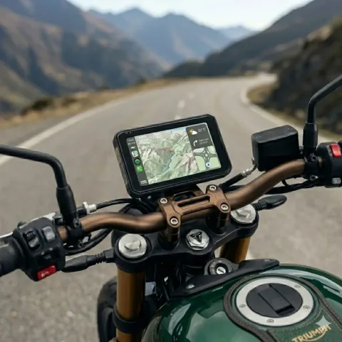 Sarkkart 5 Inch  - C5 PRO Motorcycle android Screen with Inbuilt GPS, Dual Bike Dash Cam and TPMS - Android auto/ Apple Carplay