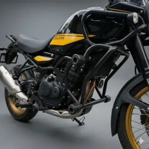 Sarkkart 17mm Heavy Crash Guard for Royal Enfield Himalayan 450 – Heavy Duty Engine Protection Frame with Sliders (Black & Yellow)