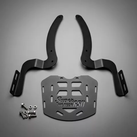 RE Super Meteor 650 Top Rack – Heavy Duty Rear Luggage Carrier with Wide Platform & Metal Build (Black) Sarkkart