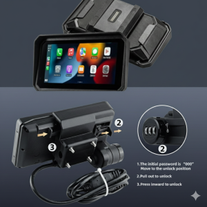 6-Inch hot mount Motorcycle GPS Navigation System with Wireless CarPlay Android Auto TPMS Waterproof Screen Universal Mount