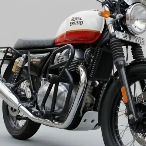 Sarkkart Crash Guard with Slider for Royal Enfield Interceptor 650 & Continental GT 650 – Heavy Duty Engine Protection Frame (Black Powder Coated)