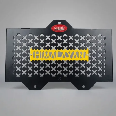 RE Himalayan 450 Radiator Guard – Heavy Duty Steel Frame Grill Protector with High Impact Protection (Yellow/Black) Sarkkart