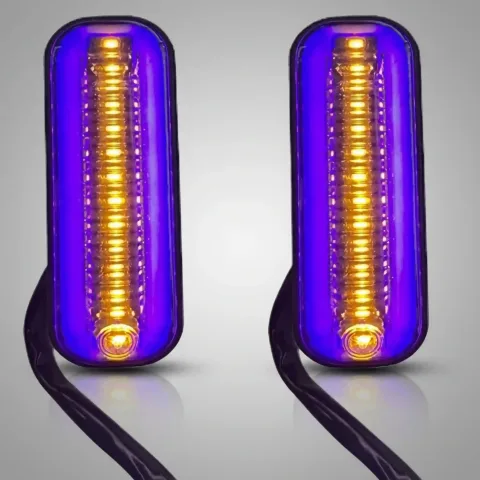 Universal Dual Color LED Bike Indicator – Blue Running Light & Yellow Sequential Turn Signal for Motorcycles & Scooters