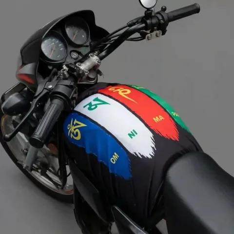 Universal Motorcycle Tank Cover – Anti-Scratch Fuel Tank Protection Pad with Stretchable Fabric Fit & Stylish Design | Sarkkart
